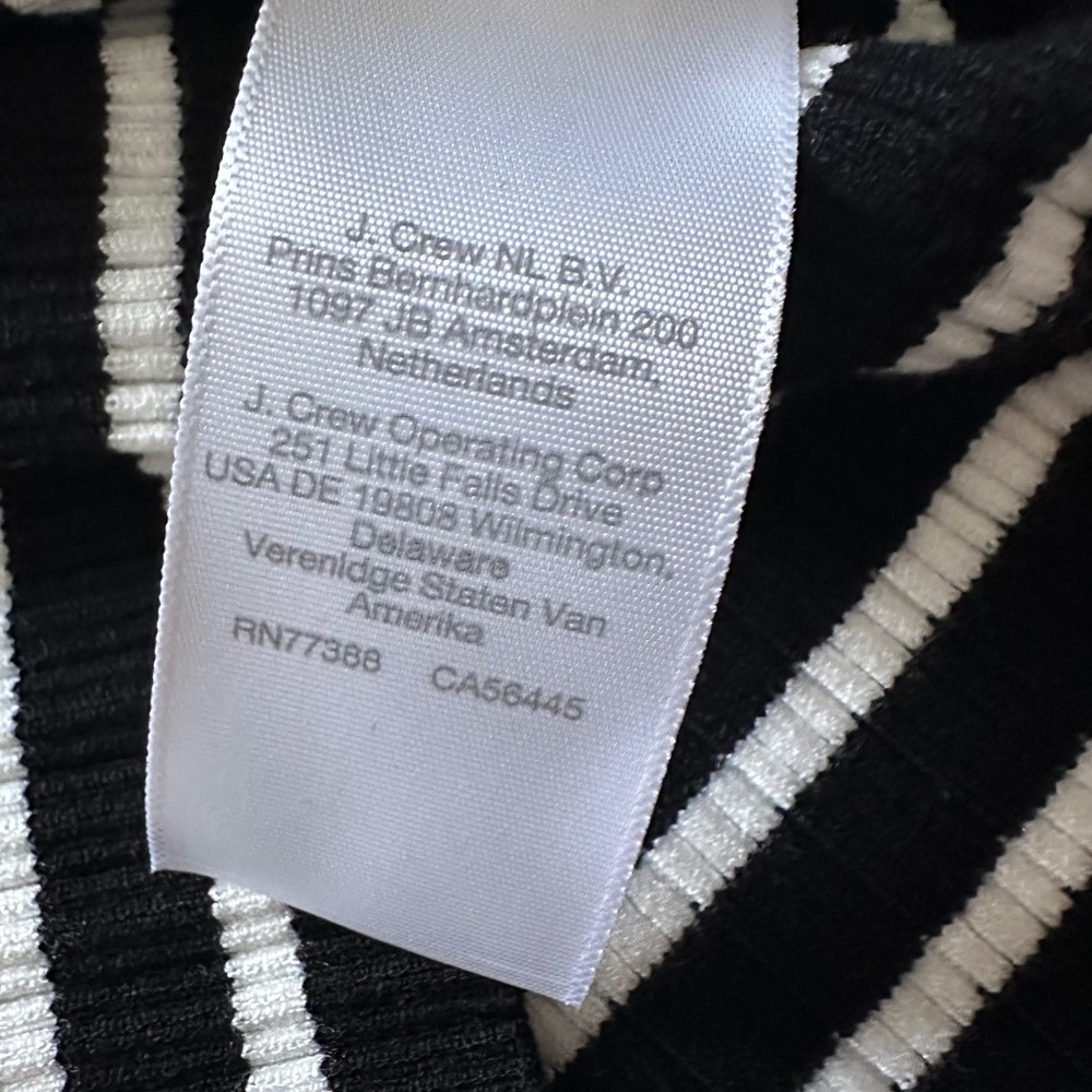 Madewell Stripe Antonia Snowy Short-Sleeve Polo Tee Black White S - Picture 7 of 8